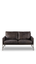 Vanessa 2 Seater Sofa - Destroyed Black Leather