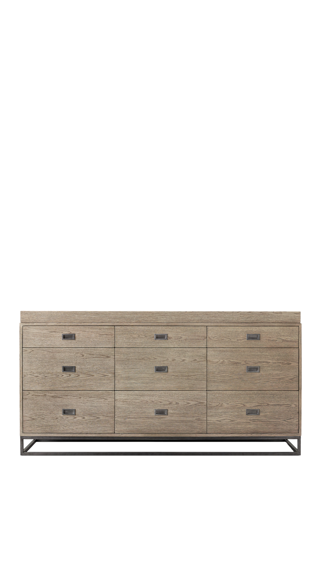 Avalon Extra Wide Dresser - 09 Drawers, w Metal Base