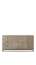 Avalon Extra Wide Dresser - 09 Drawers, w Metal Base