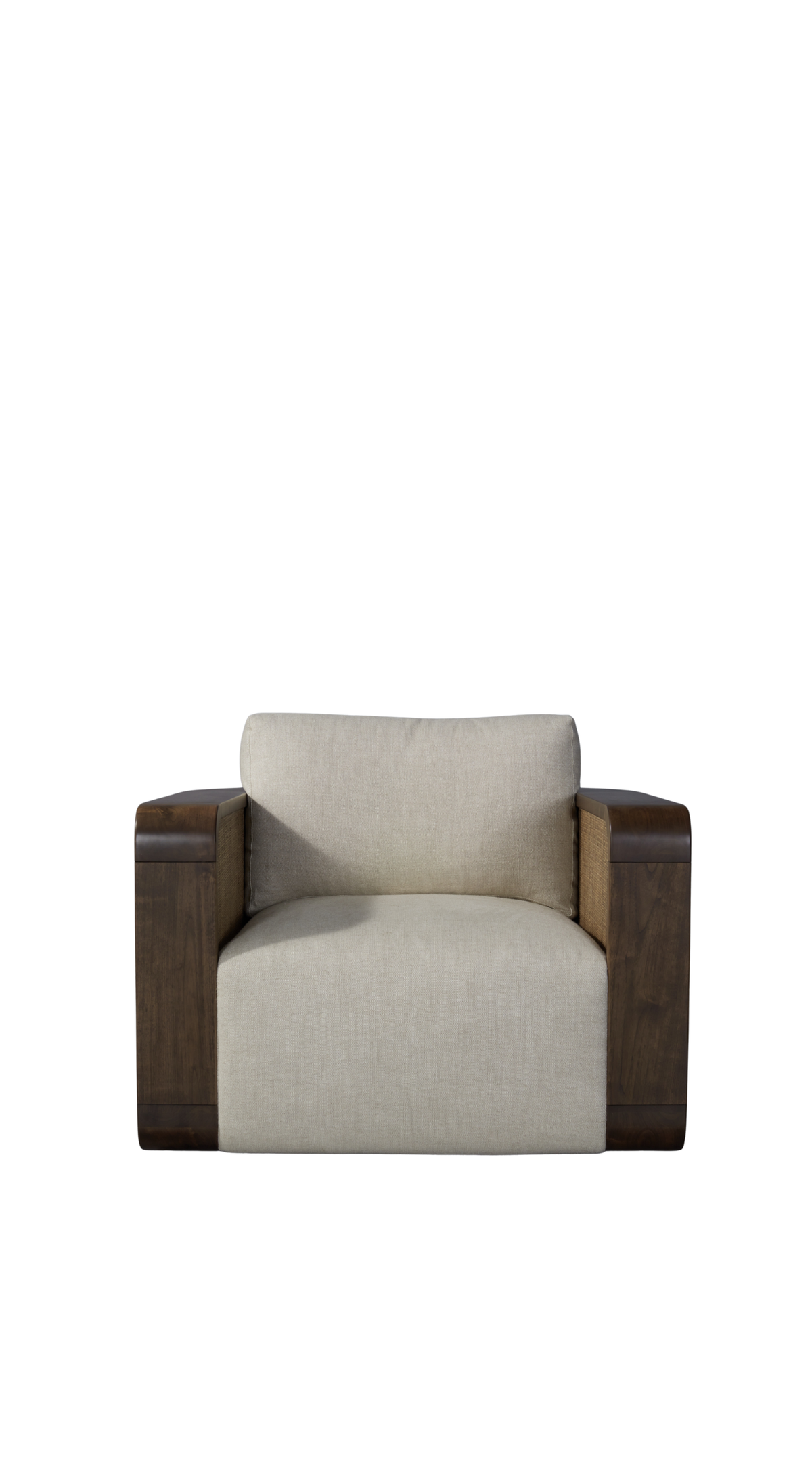 Santiago Lounge Chair - Belgian Linen Sand / Caramel Walnut