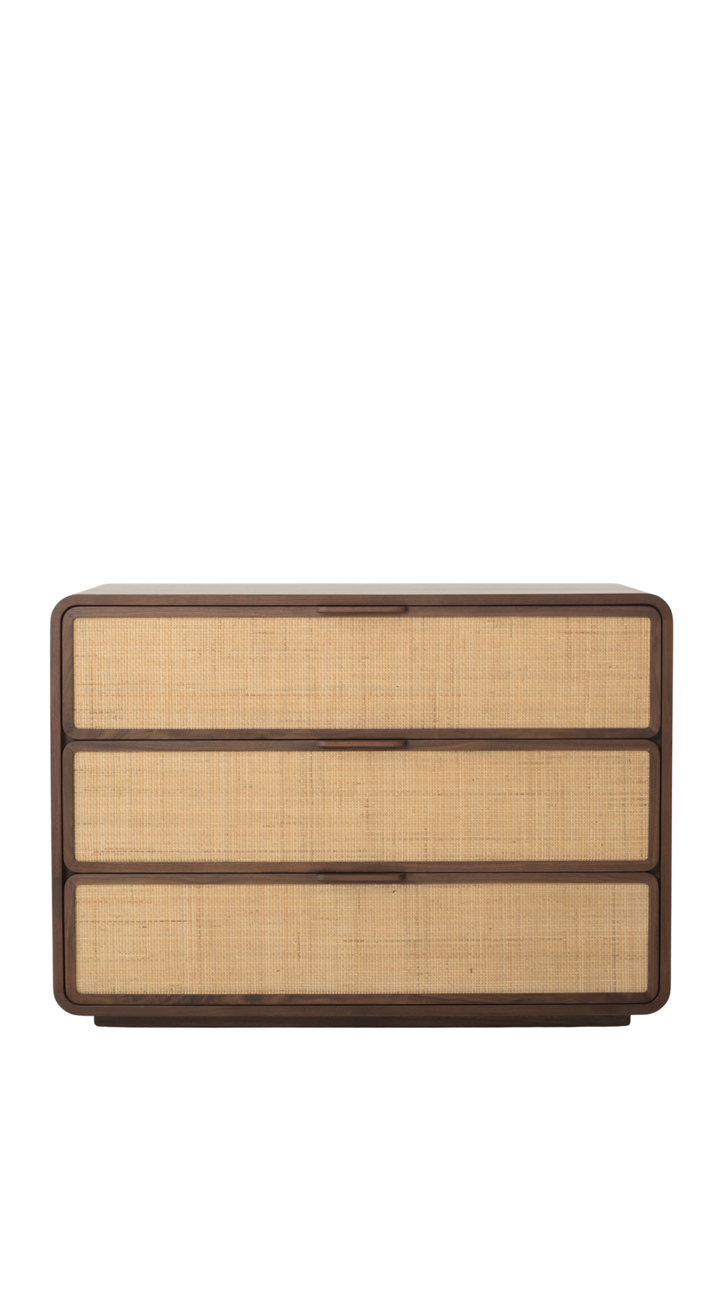 Santiago 3-Drawer Dresser - 45" | Caramel Walnut & Natural Cane