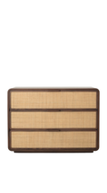 Santiago 3-Drawer Dresser - 45" | Caramel Walnut & Natural Cane