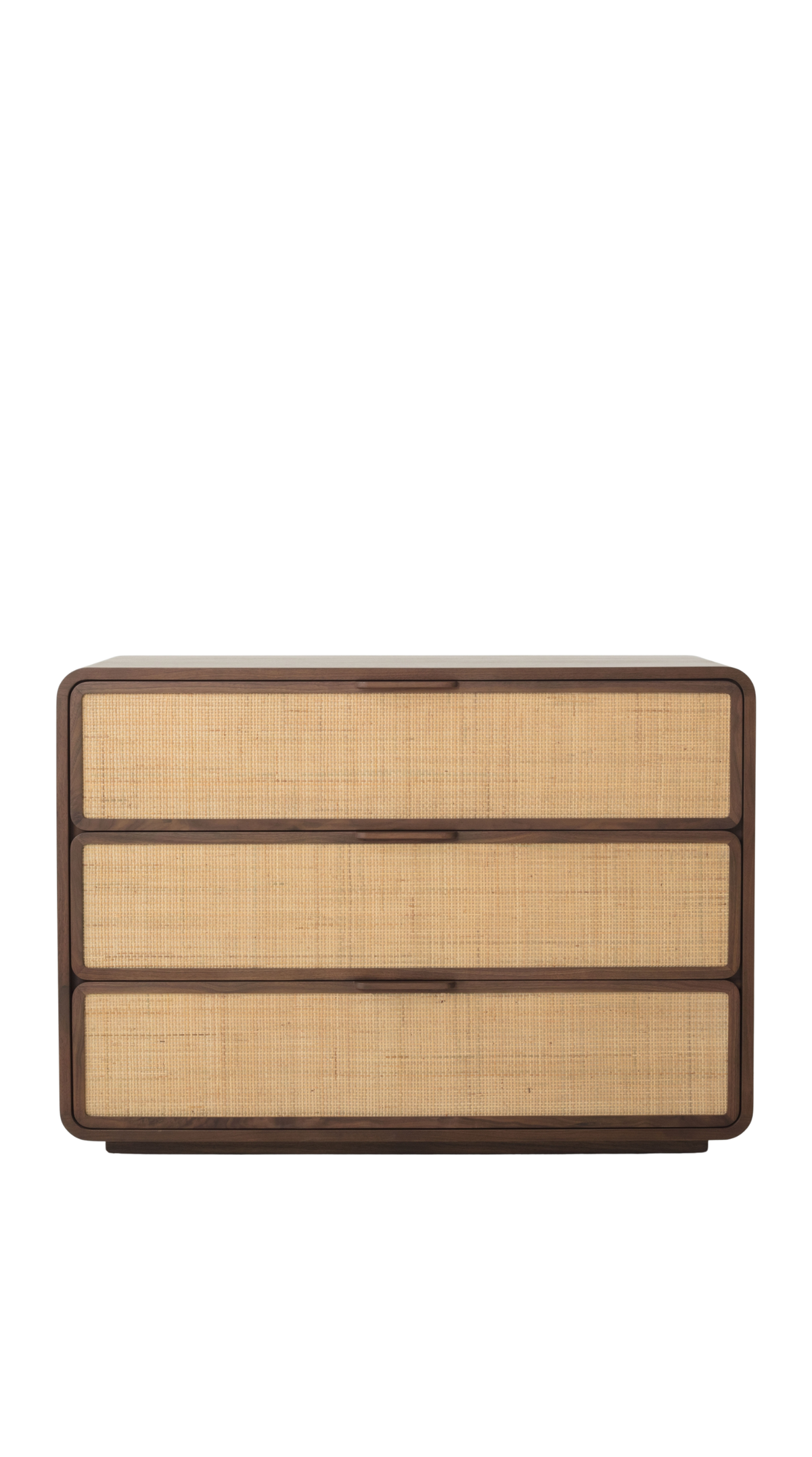 Santiago 3-Drawer Dresser - 45" | Caramel Walnut & Natural Cane