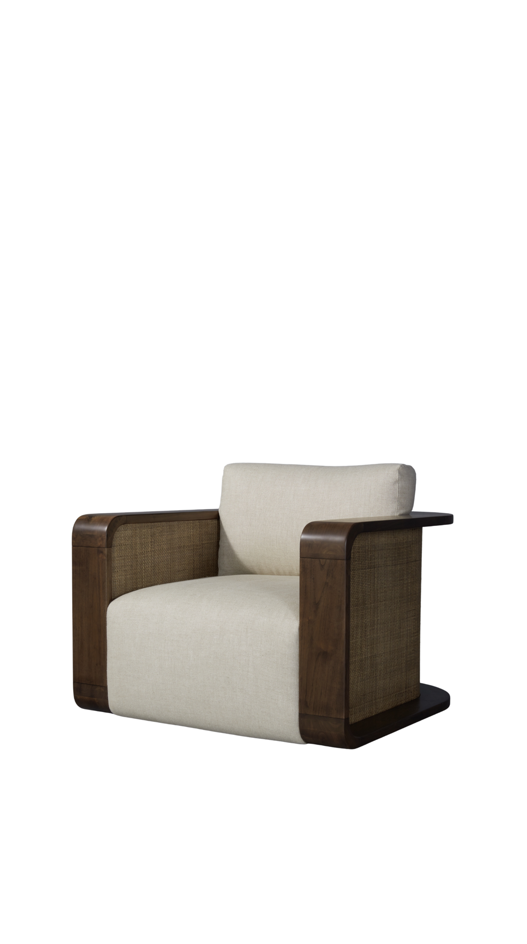 Santiago Lounge Chair - Belgian Linen Sand / Caramel Walnut