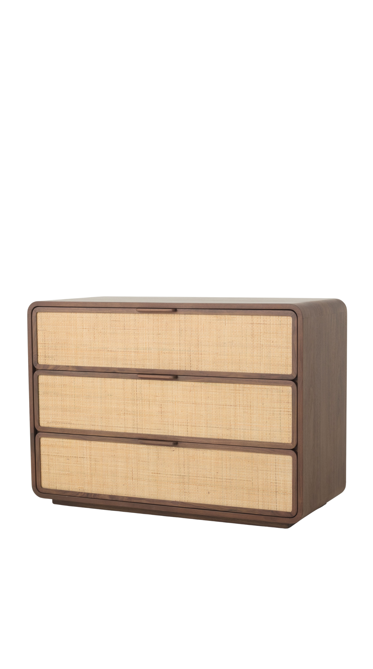 Santiago 3-Drawer Dresser - 45" | Caramel Walnut & Natural Cane