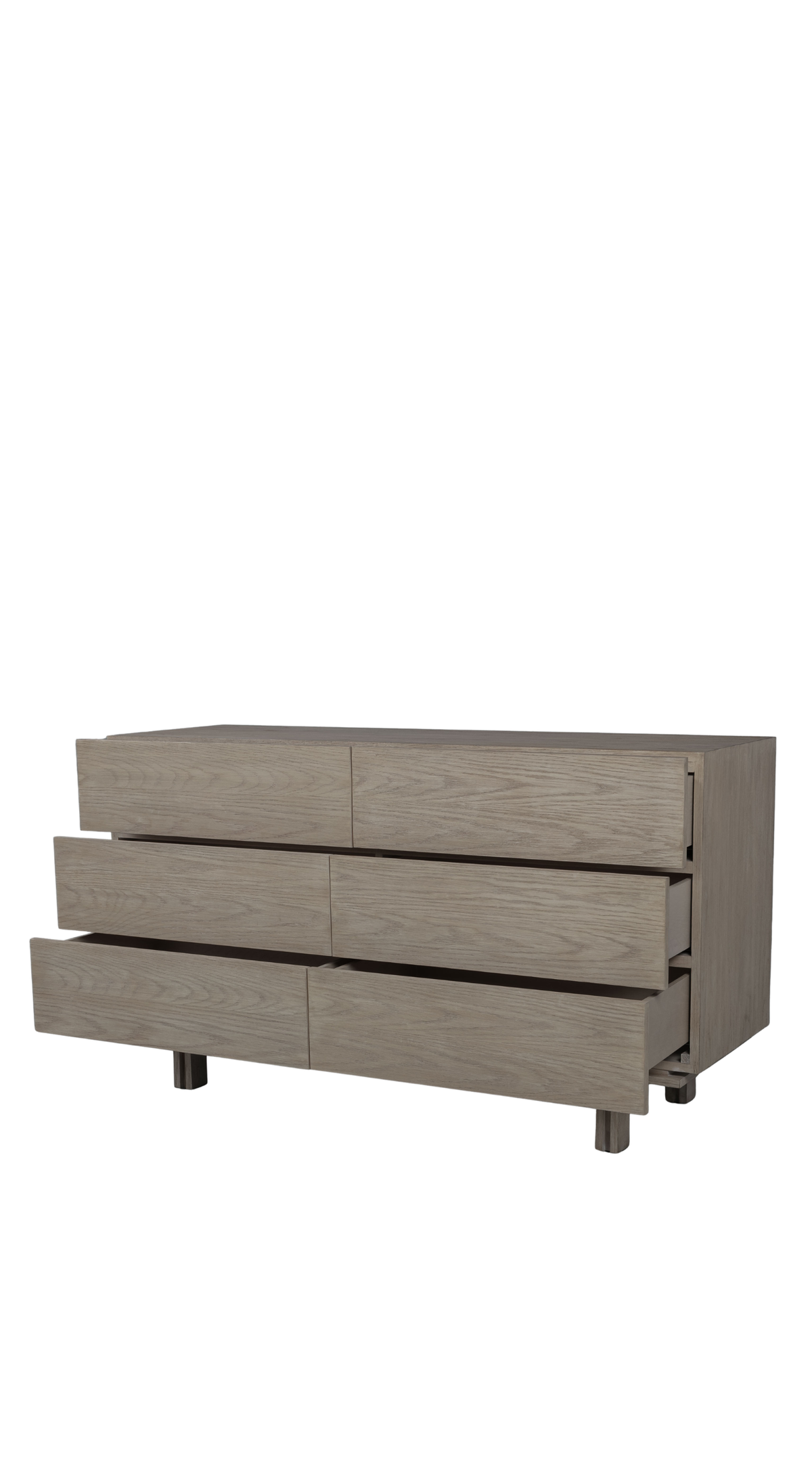 Labyrinth Wide Dresser - 6 Drawers - Finish Light Natural Oak