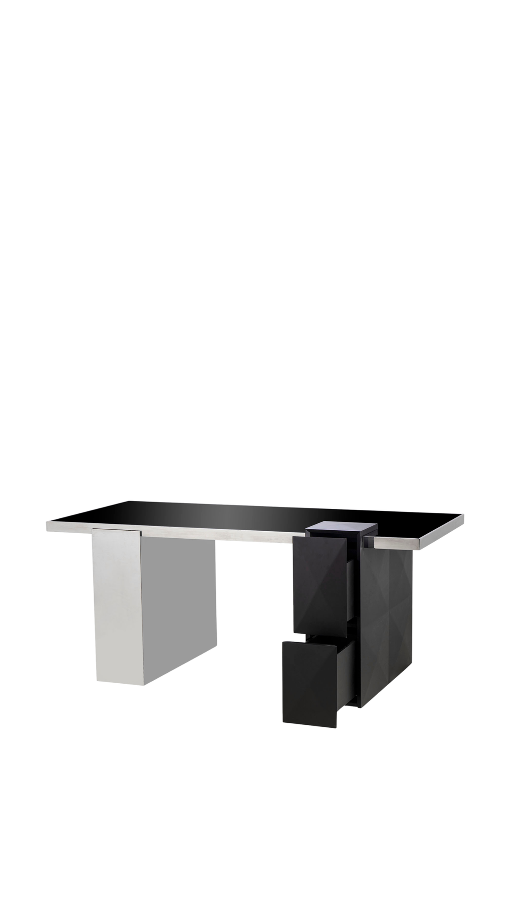 Picasso Desk - Study, Black Glass