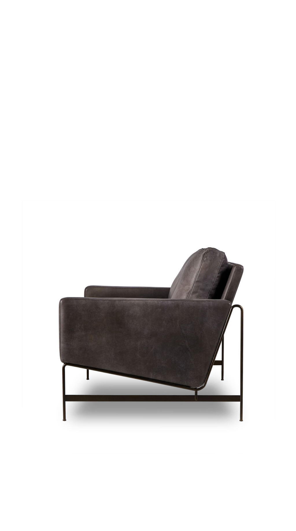 Vanessa 2 Seater Sofa - Destroyed Black Leather