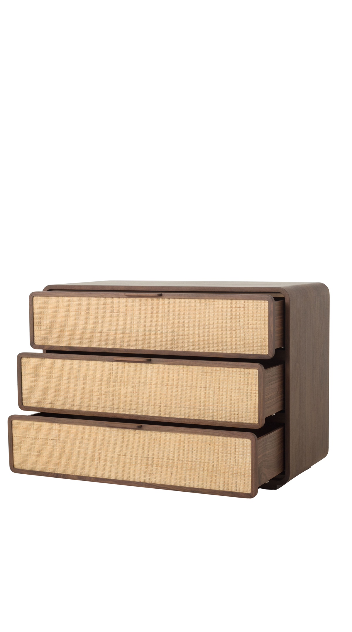 Santiago 3-Drawer Dresser - 45" | Caramel Walnut & Natural Cane