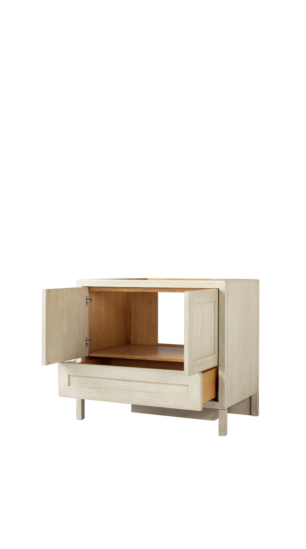 Kalea Vanity - Oak Straight, Rail Shaker, 39W / Niagra Grey Stained