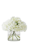 White Hydrangea In Glass Cylinder
