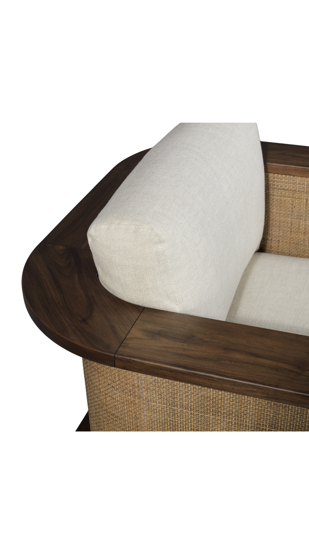Santiago Lounge Chair - Belgian Linen Sand / Caramel Walnut