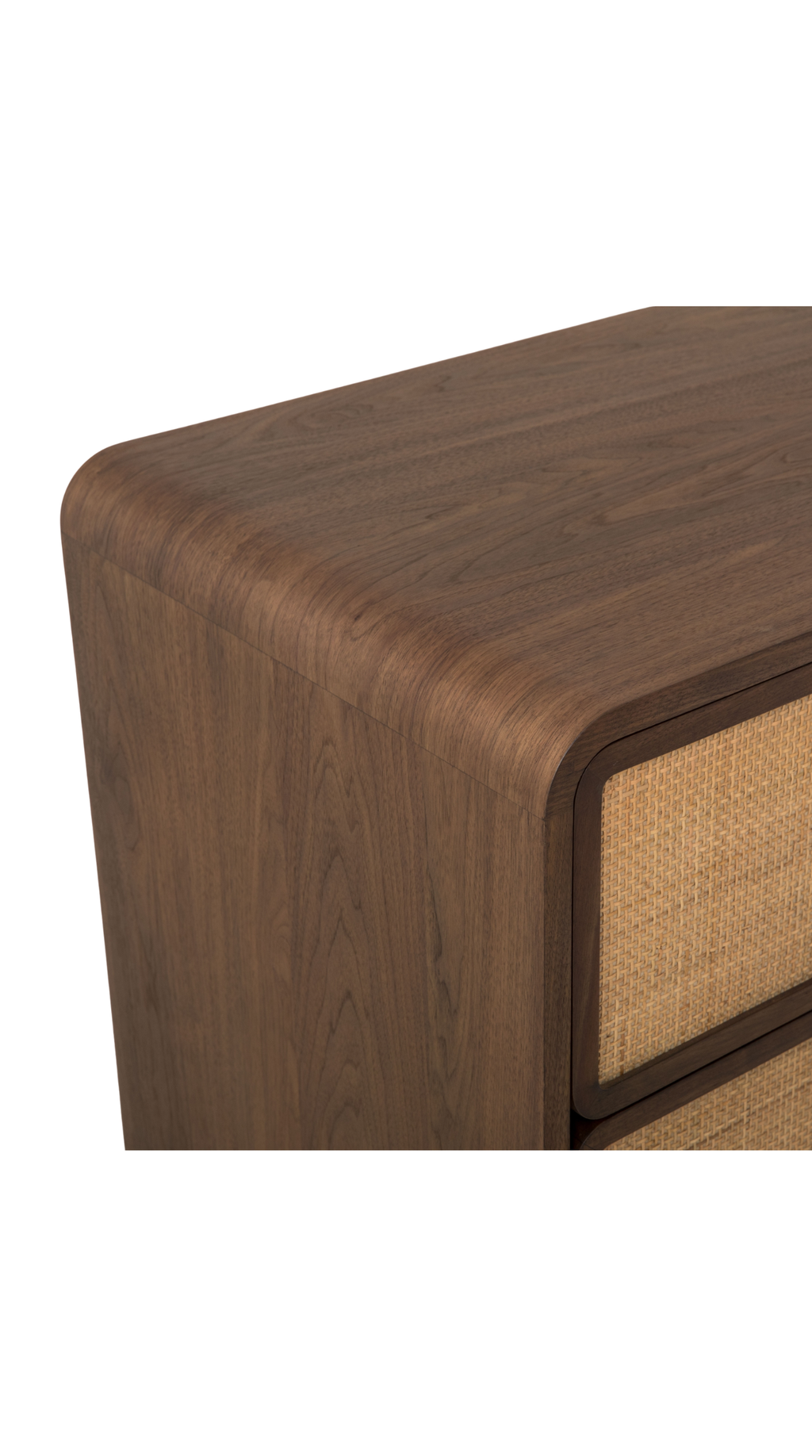 Santiago 6-Drawer Dresser | Caramel Walnut & Natural Cane