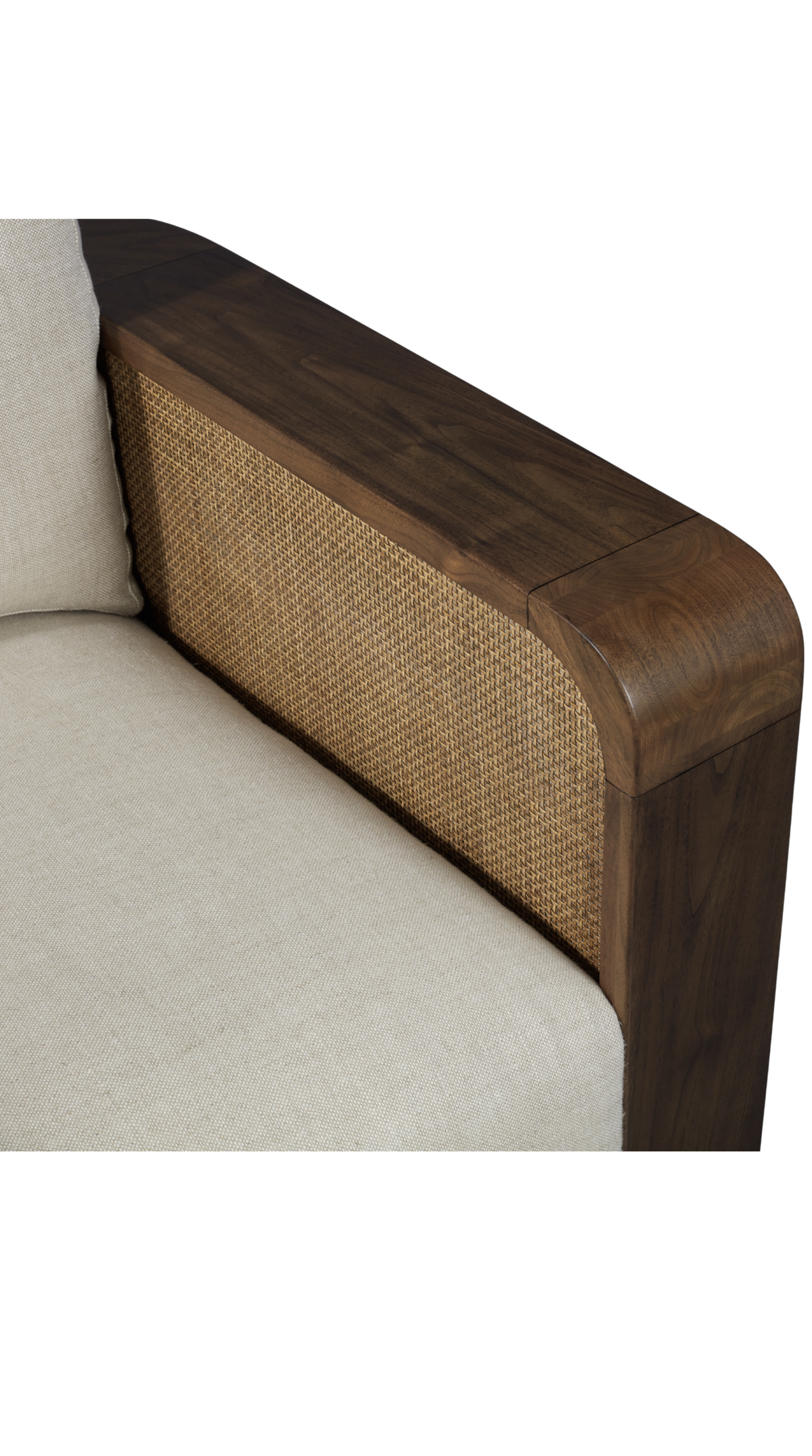 Santiago Lounge Chair - Belgian Linen Sand / Caramel Walnut